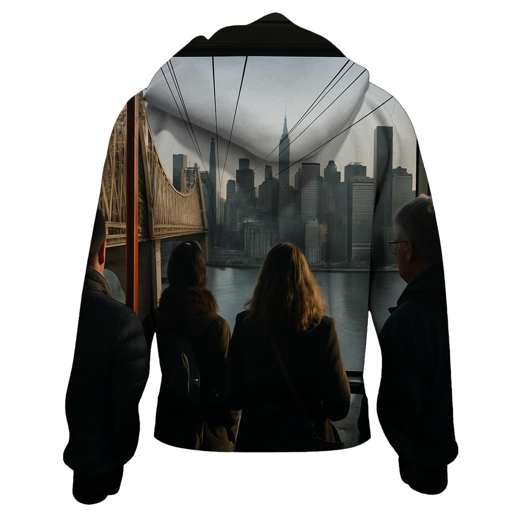 Roosevelt Island Tram Window Over The East River custom hoodies