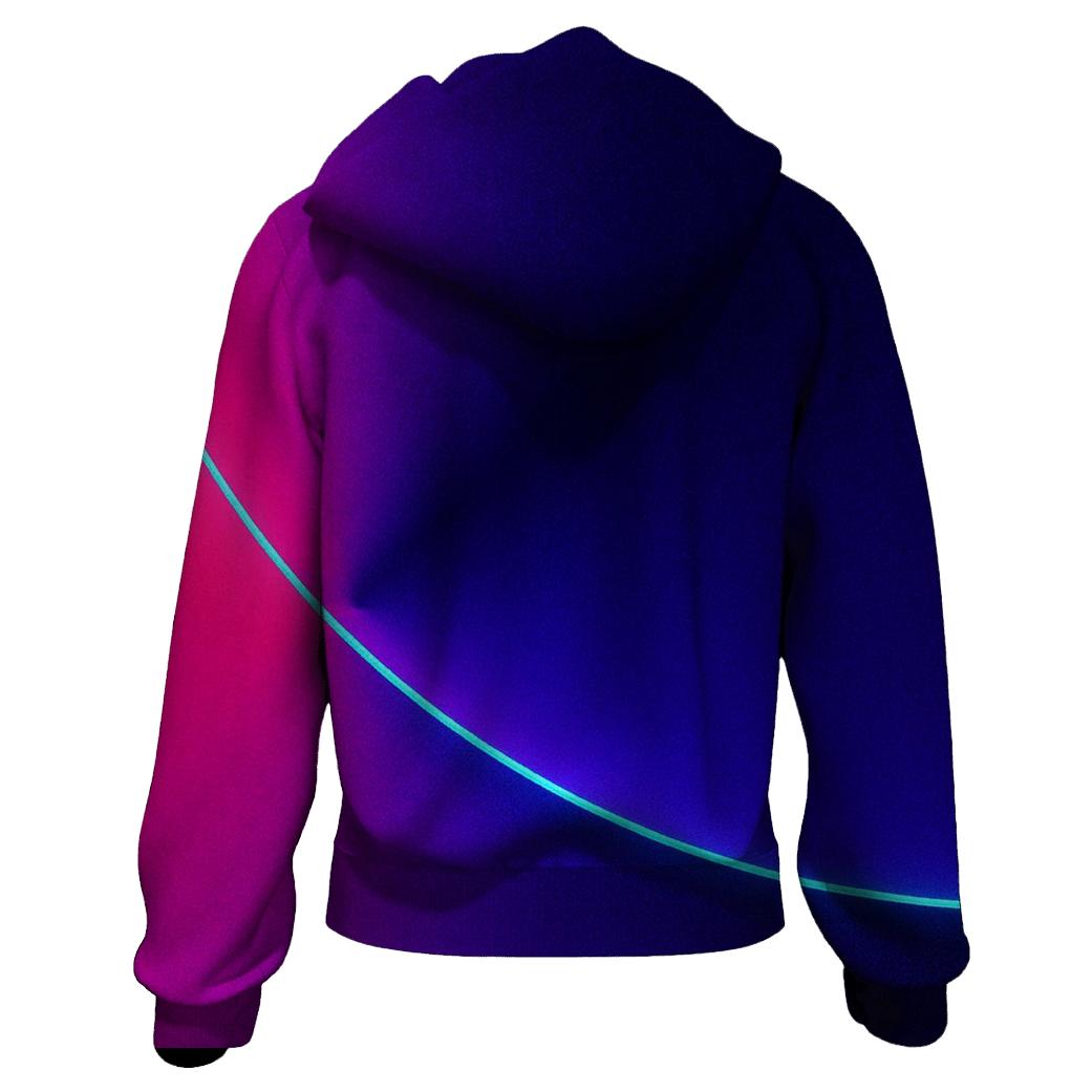 Neon Orbit Split lightweight hoodies