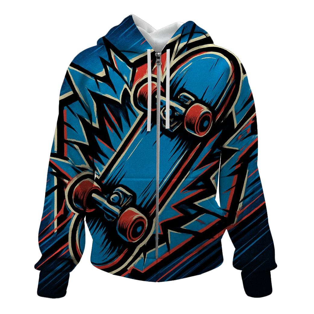 Chromatic Rift Skate Emblem premium hoodies