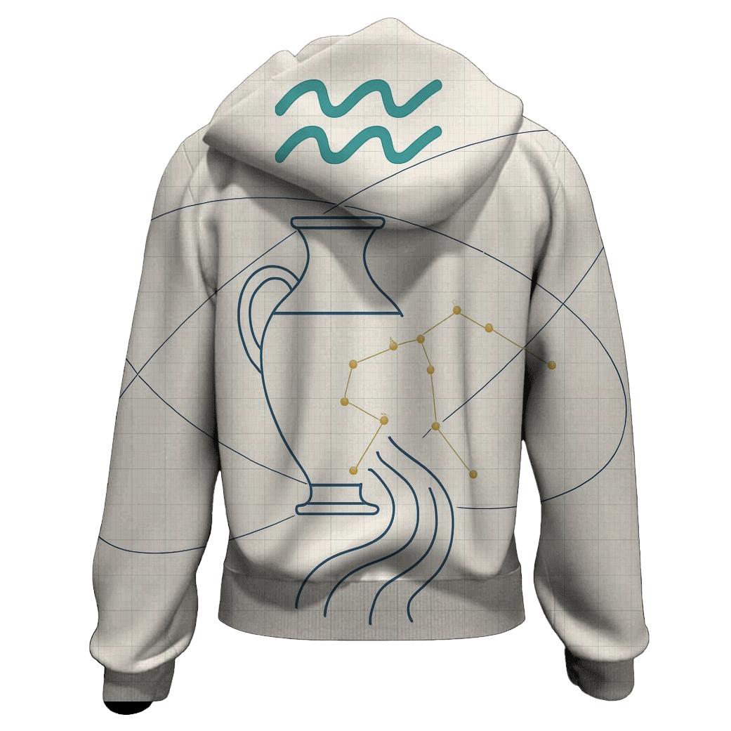 Aquarius Water Bearer Orbital Blueprint hoodie styles