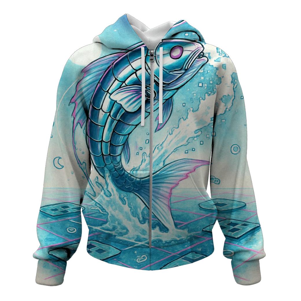 Clockwork Koi In A Pixel Pond hoodie styles