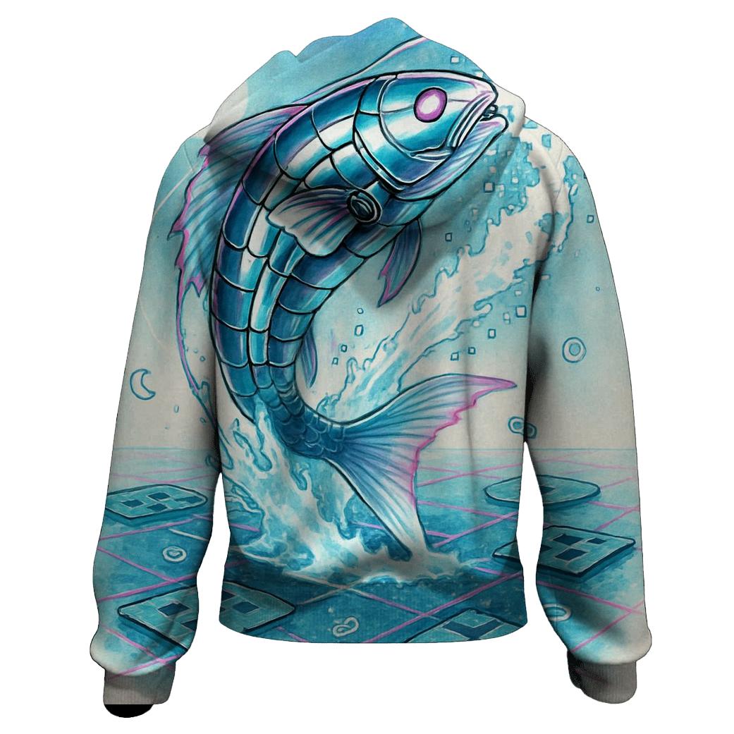 Clockwork Koi In A Pixel Pond hoodie styles