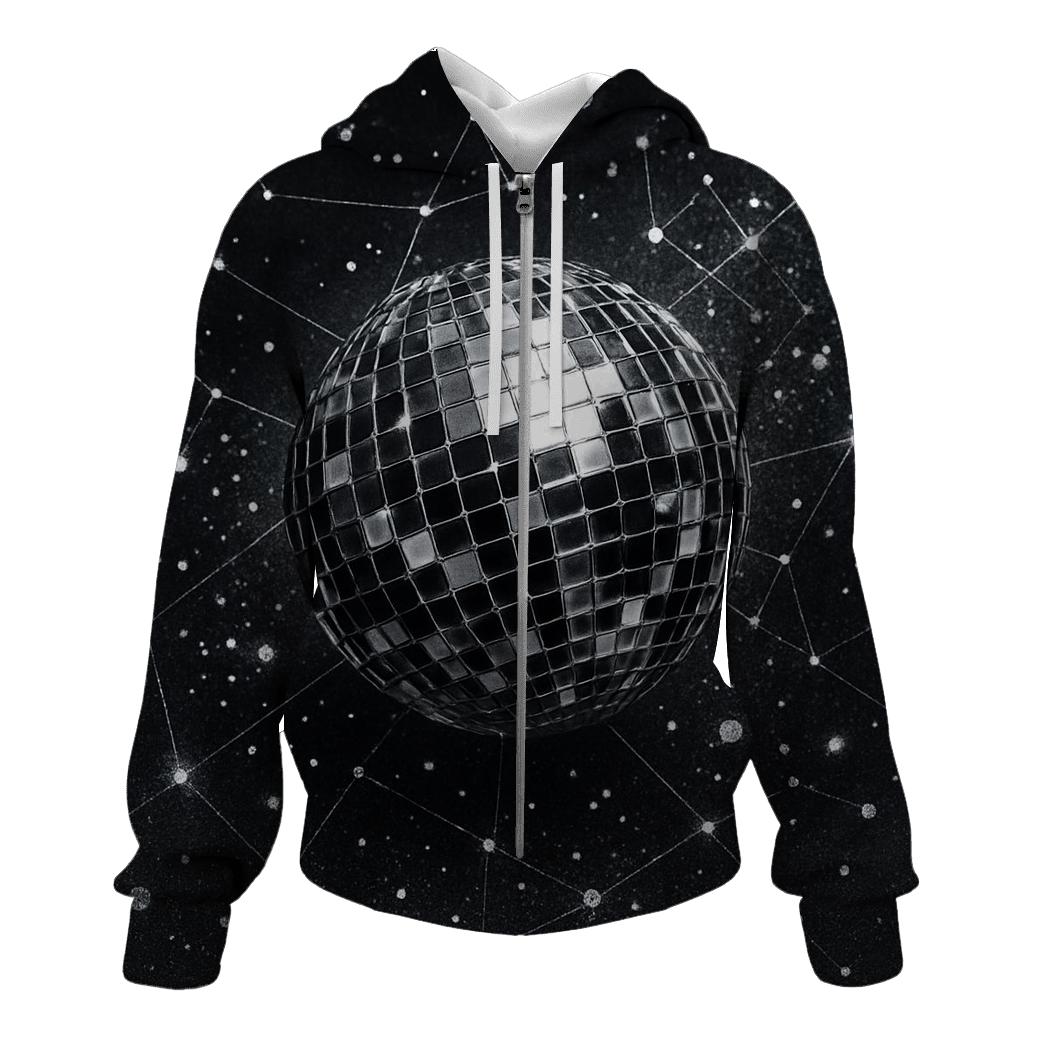 Charcoal Mirrorball Constellation graphic hoodies