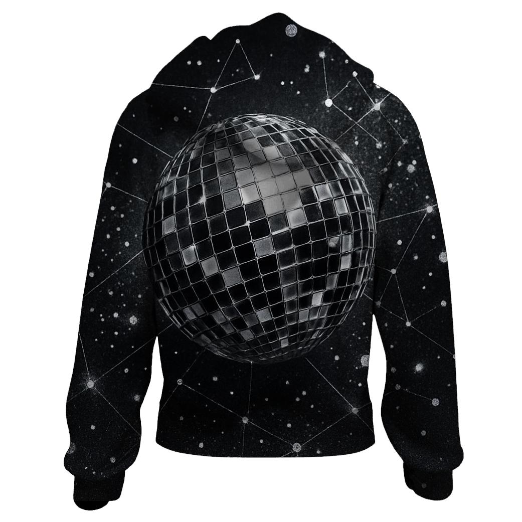 Charcoal Mirrorball Constellation graphic hoodies