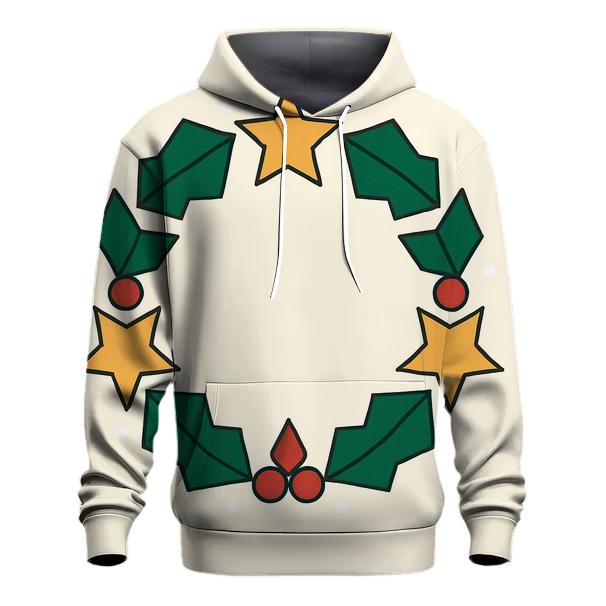 Celestial Holly Star Wreath heavyweight hoodies