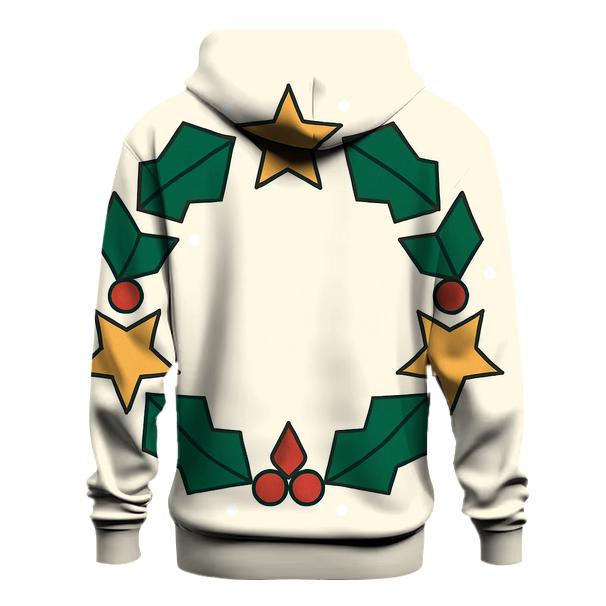 Celestial Holly Star Wreath heavyweight hoodies