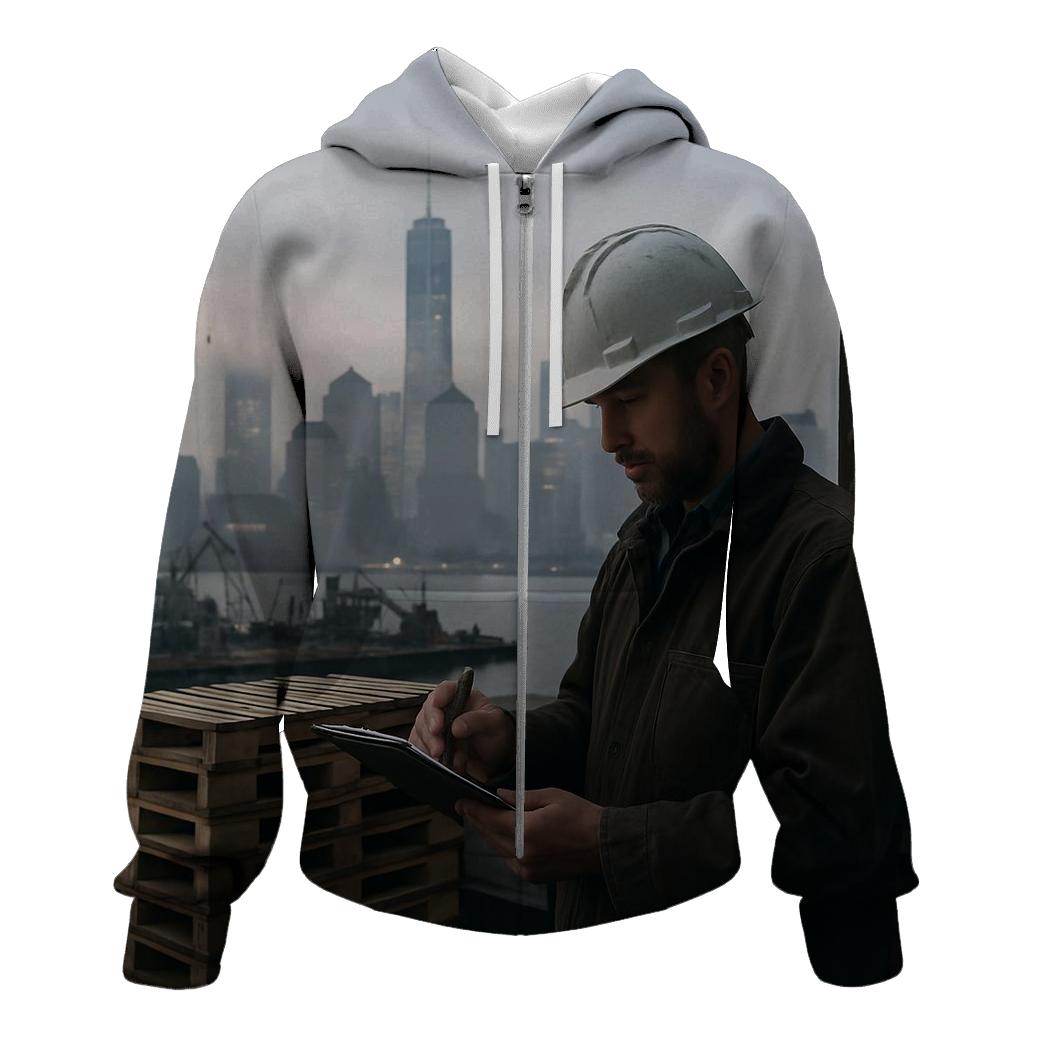Brooklyn Navy Yard Dawn With Working Waterfront Skyline custom hoodies