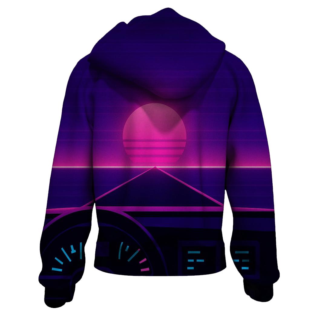VHS Night Drive Dashboard embroidered hoodies