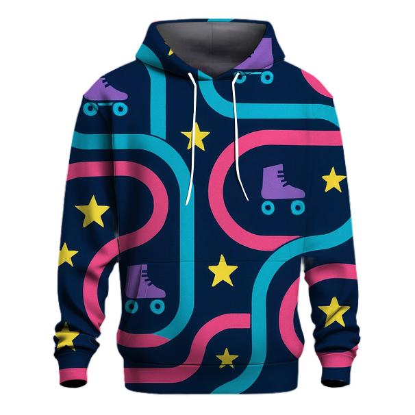 Neon Roller Rink Floorplan printed hoodies