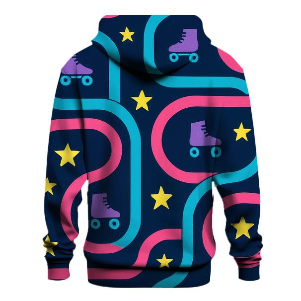 Neon Roller Rink Floorplan printed hoodies