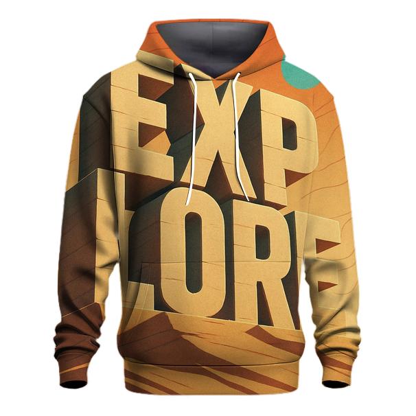 Desert Mirage Typography Atlas premium hoodies