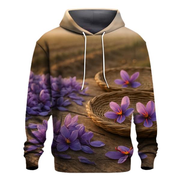 Saffron Crocus Harvest Trays In Autumn Field pullover hoodies