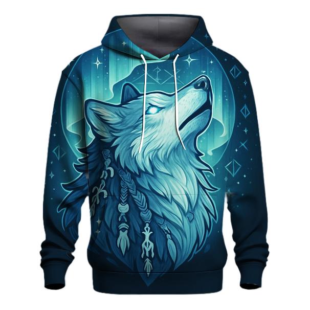 Aurora Bone Shaman Wolf zip-up hoodies