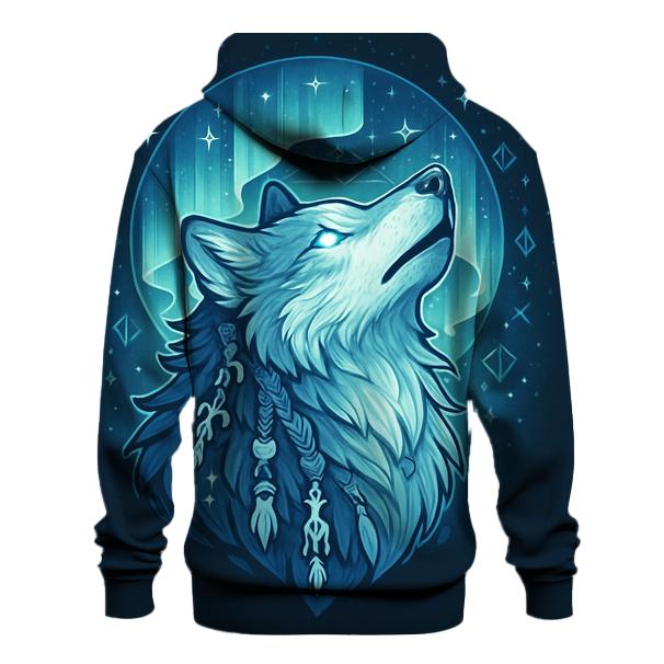 Aurora Bone Shaman Wolf zip-up hoodies