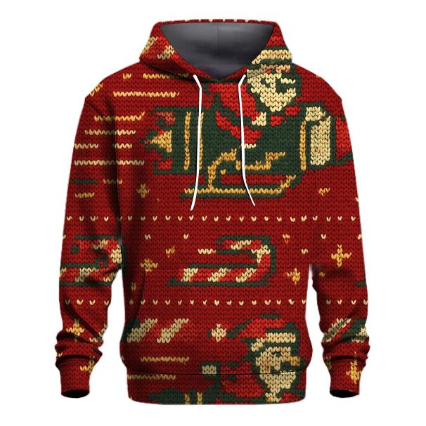 Santa Rocket Sleigh Stripework Design hoodie designs