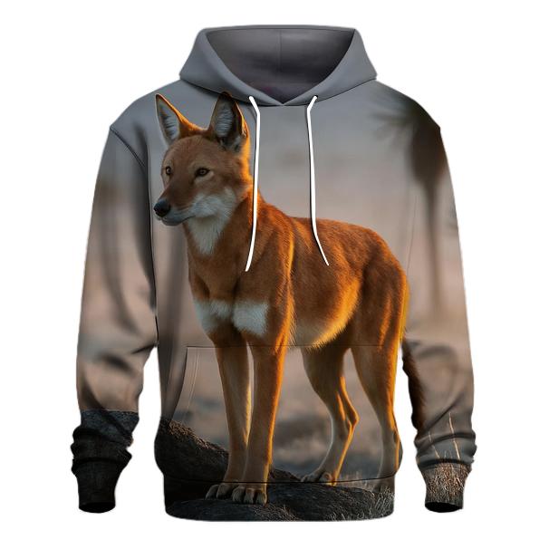 Ethiopian Wolf Sentinel Above The Lobelia Moor custom hoodies