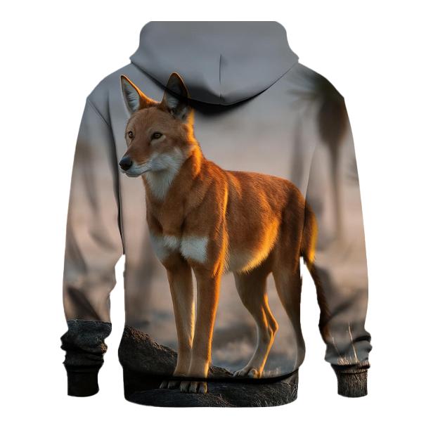 Ethiopian Wolf Sentinel Above The Lobelia Moor custom hoodies