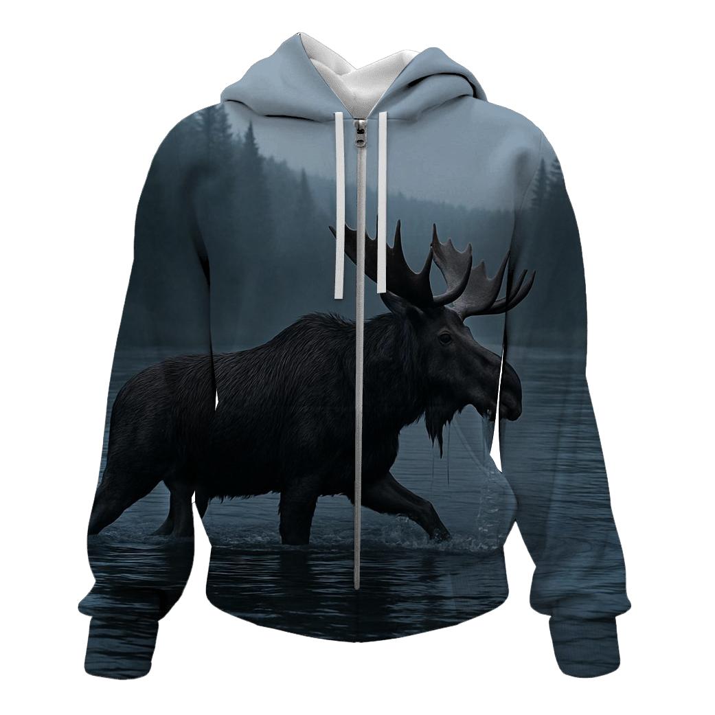 Mist Channel Crossing Moose premium hoodies