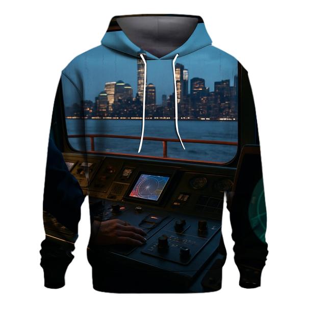 Rainy Blue Hour From The Staten Island Ferry Bridge zip-up hoodies