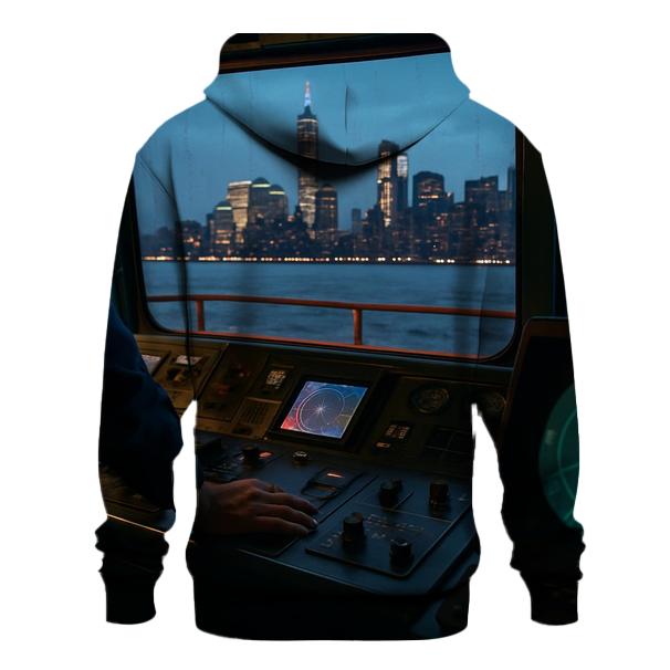Rainy Blue Hour From The Staten Island Ferry Bridge zip-up hoodies