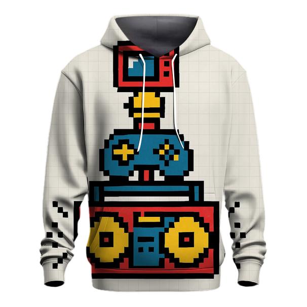 Pixel Arcade Boombox Totem printed hoodies