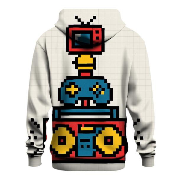 Pixel Arcade Boombox Totem printed hoodies