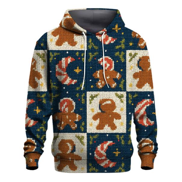 Gingerbread Astronaut Grid Parade Design heavyweight hoodies