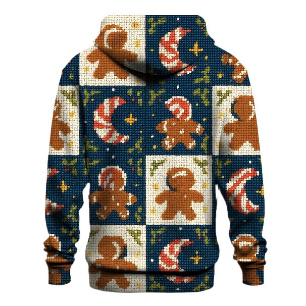 Gingerbread Astronaut Grid Parade Design heavyweight hoodies