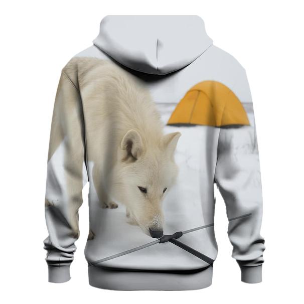 Arctic Wolf Research Collar Check At A Tundra Field Camp pullover hoodies