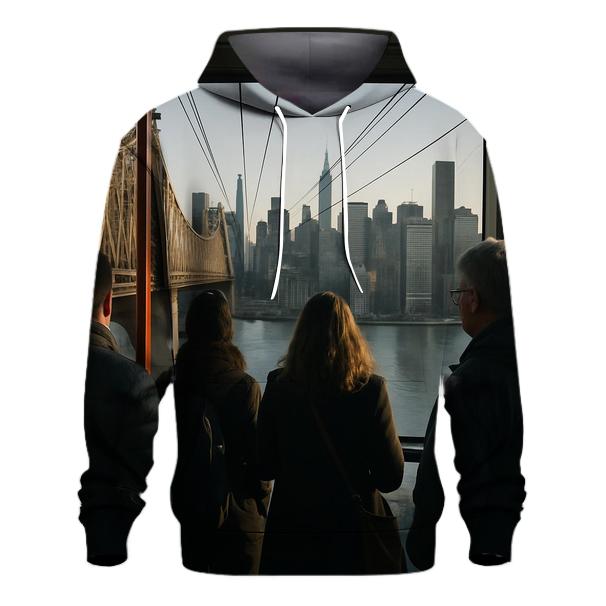 Roosevelt Island Tram Window Over The East River lightweight hoodies