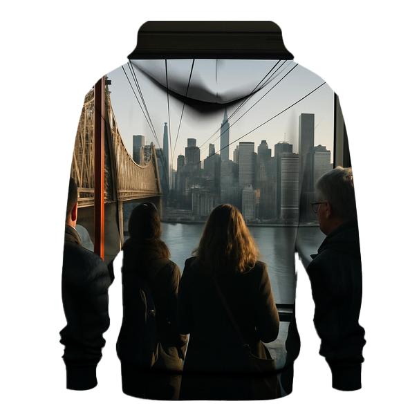 Roosevelt Island Tram Window Over The East River lightweight hoodies