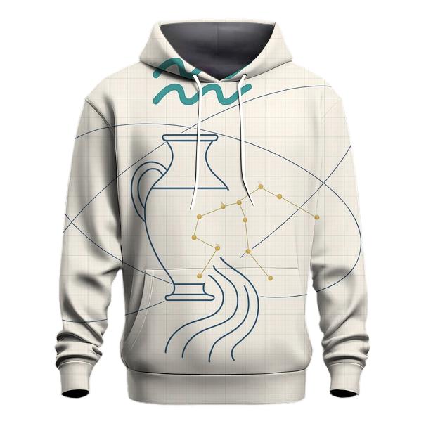 Aquarius Water Bearer Orbital Blueprint embroidered hoodies