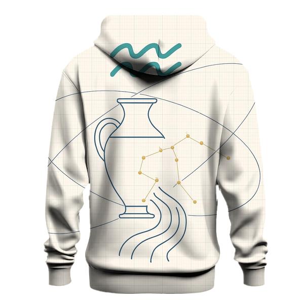Aquarius Water Bearer Orbital Blueprint embroidered hoodies
