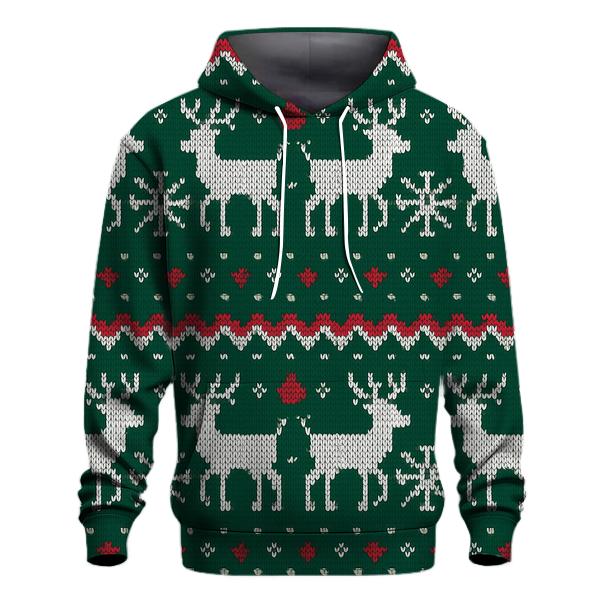 Reindeer Constellation Fair Isle Bands Design graphic hoodies