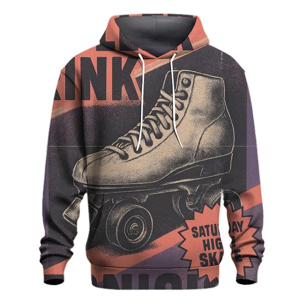 Retro 1990s Roller Rink Night Flyer With Neon Fade designer hoodies