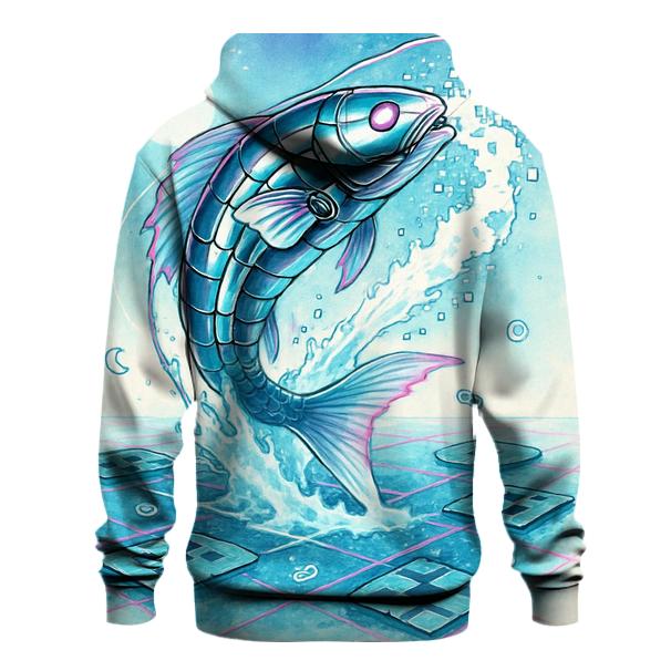 Clockwork Koi In A Pixel Pond hoodie designs