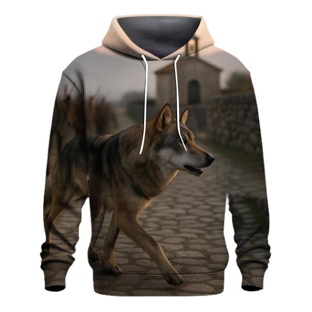 Iberian Wolf Threading A Dawn Vineyard Terraced Valley pullover hoodies