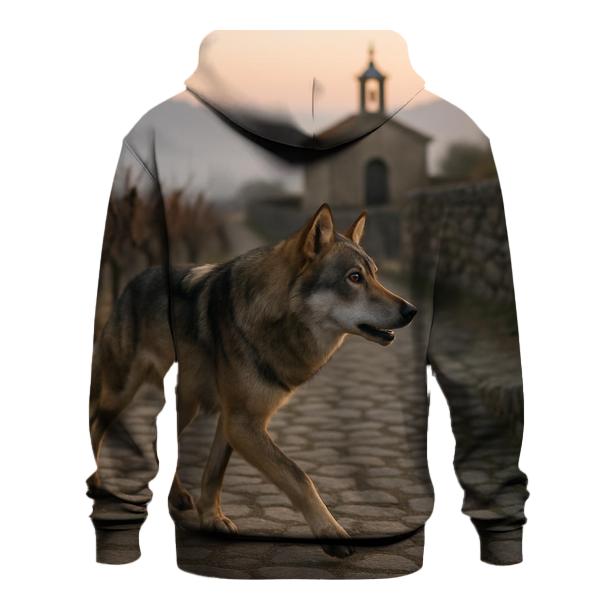 Iberian Wolf Threading A Dawn Vineyard Terraced Valley pullover hoodies