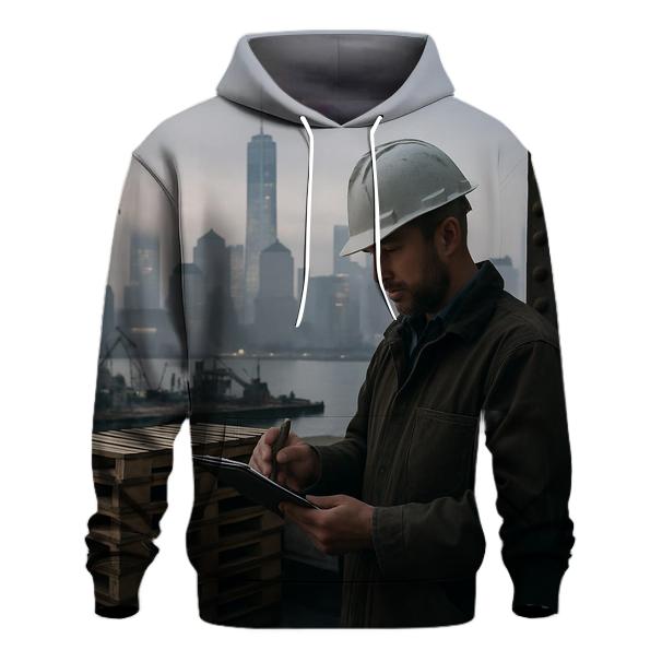 Brooklyn Navy Yard Dawn With Working Waterfront Skyline custom hoodies
