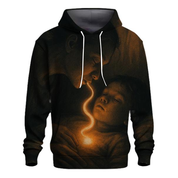 The Name She Whispered Into You A Spark That Never Stops Burning embroidered hoodies