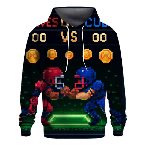 Retro Arcade Helmet Showdown premium hoodies