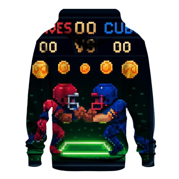 Retro Arcade Helmet Showdown premium hoodies