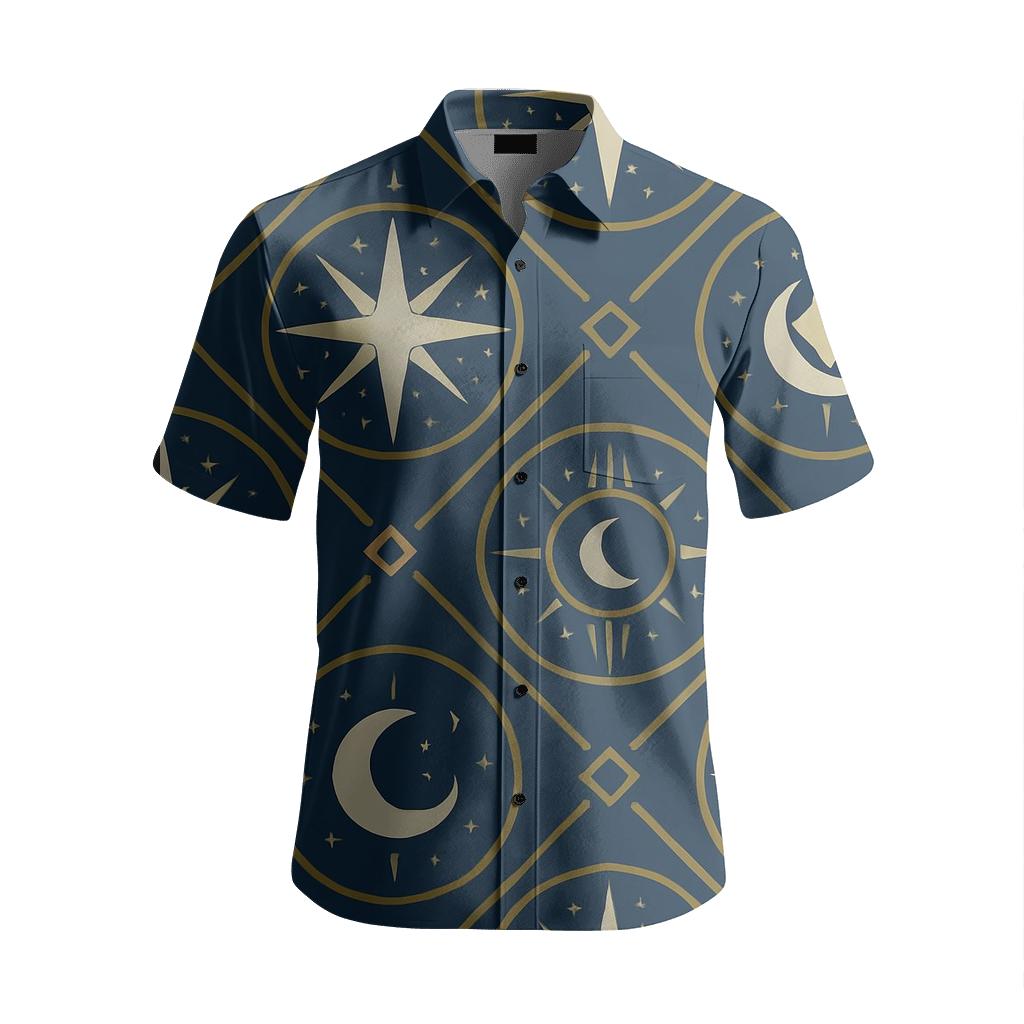 Celestial Cartography Star Compass Trellis designer stitched shirts