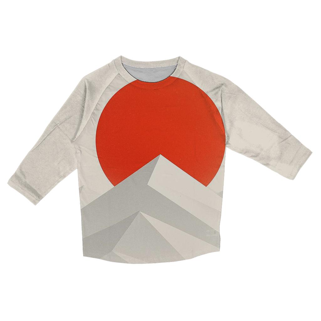 Japan Minimal Geometric Rising Horizon stylish quarter sleeve tops