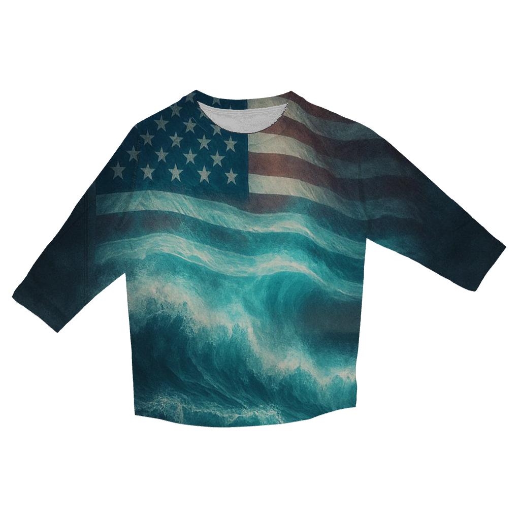 Midnight Harbor Signal Flag stylish quarter sleeve tops