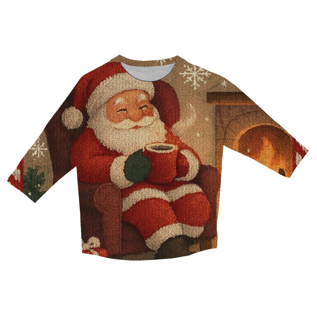 Knitted Hearthside Santa And Cocoa Calm trendy 3/4 sleeve tops
