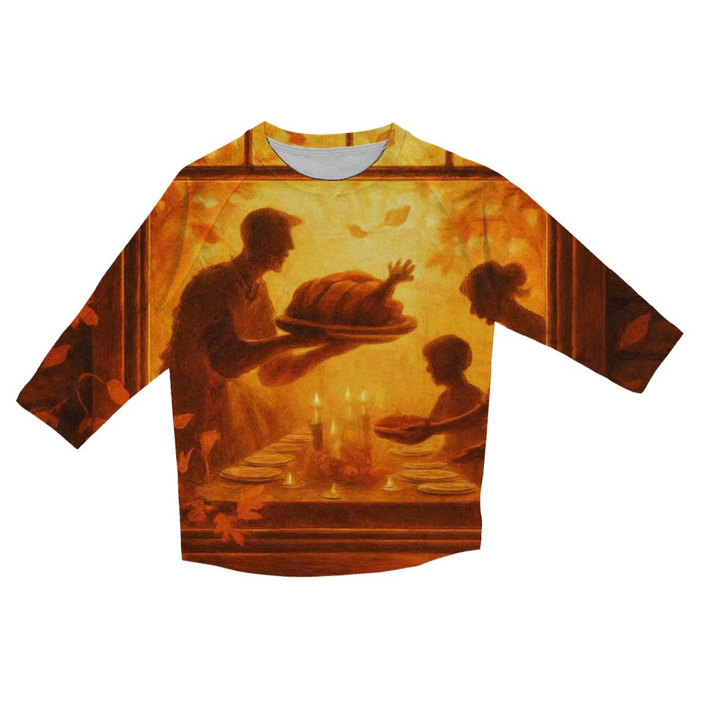 Golden Hour Gratitude Cabin Window trendy 3/4 sleeve tops