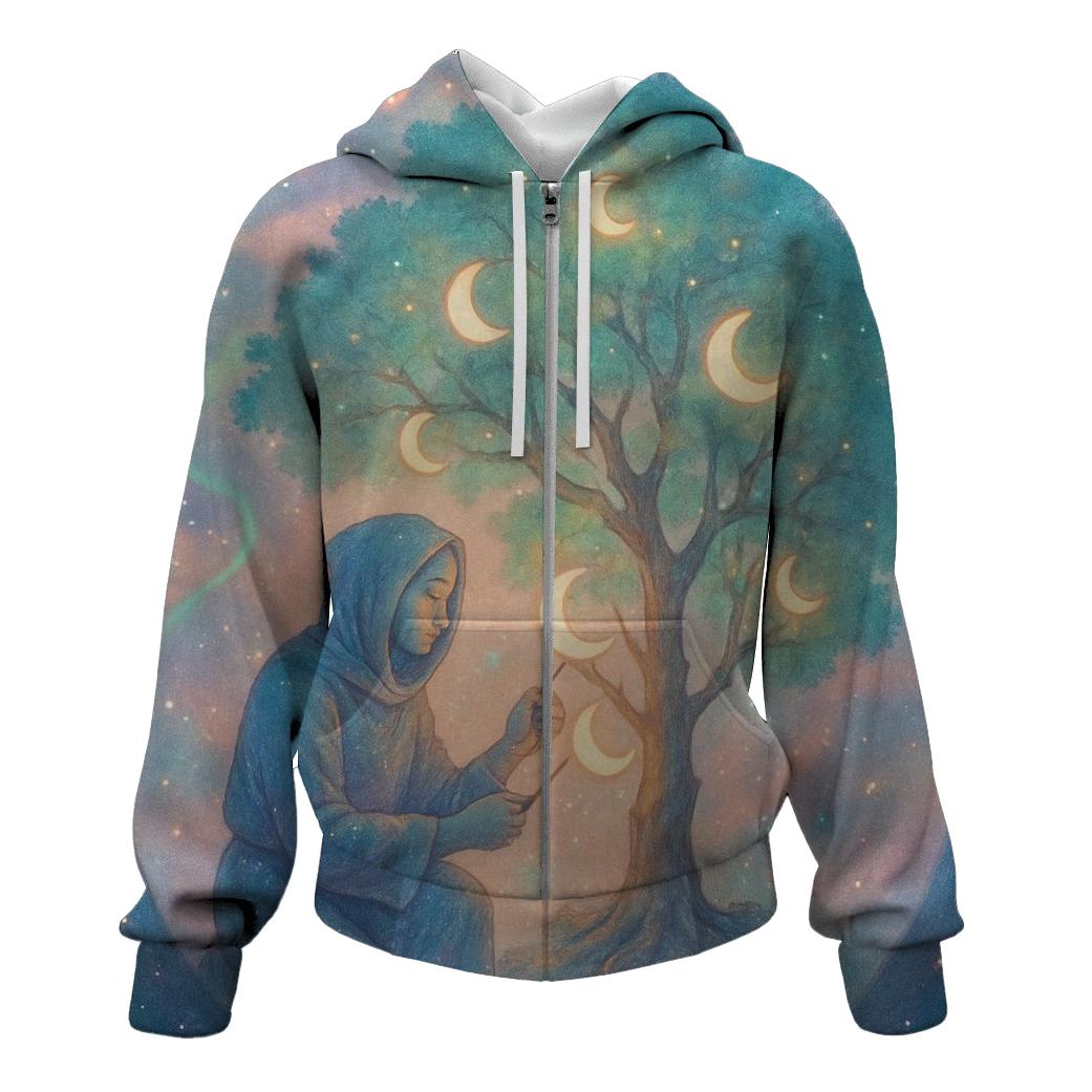 Moon Phase Orchard printed hoodies
