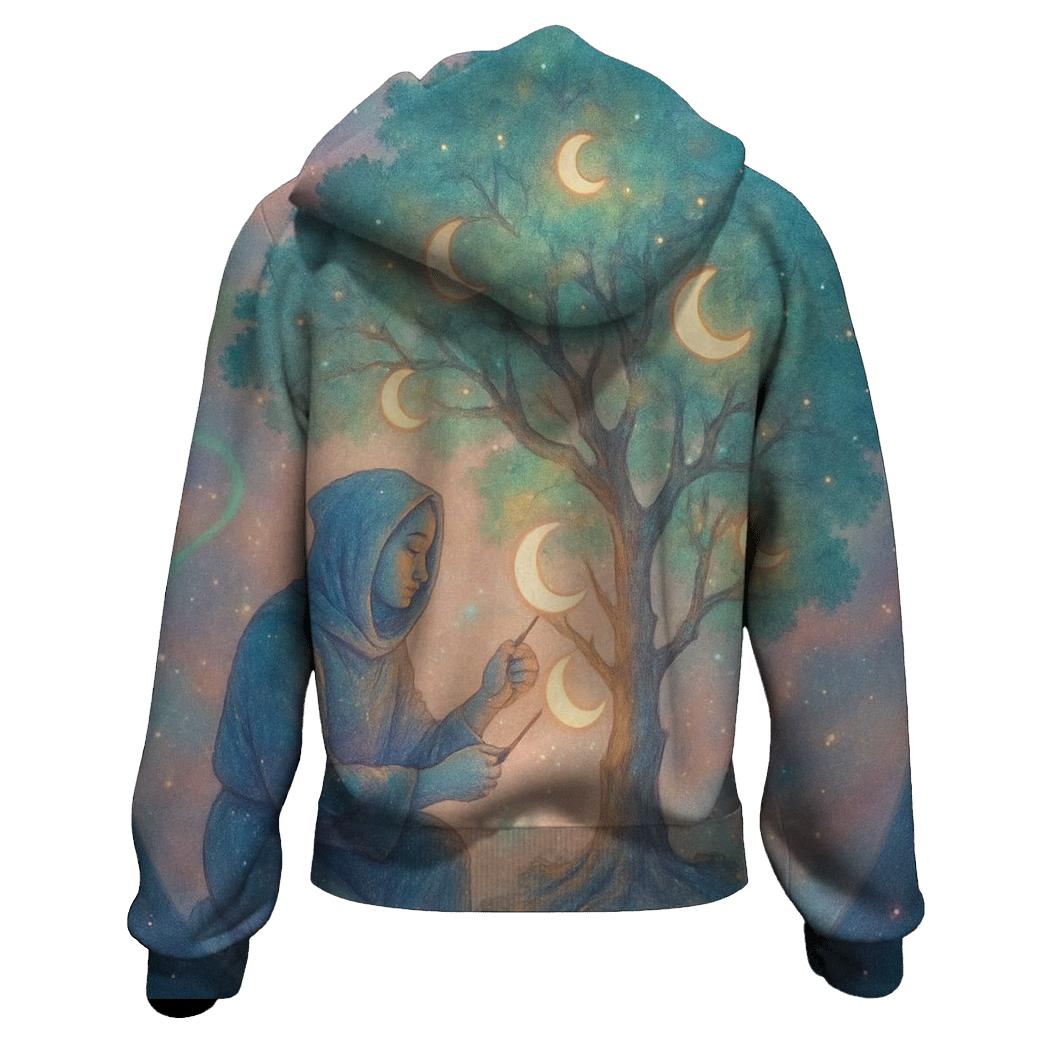 Moon Phase Orchard printed hoodies