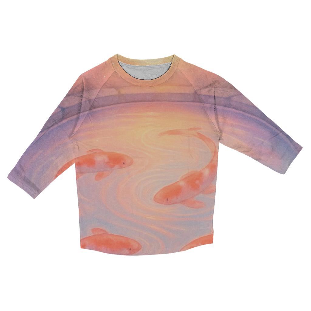 Lantern Koi Dusk Pool cotton quarter sleeve shirts